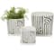 Black Geometric Linear Arch Pattern Ceramic Planter Set